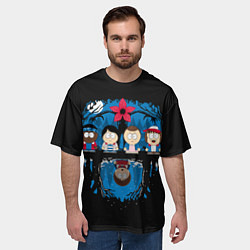 Футболка оверсайз мужская Stranger Things South Park, цвет: 3D-принт — фото 2