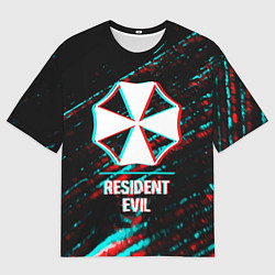 Футболка оверсайз мужская Resident Evil в стиле Glitch Баги Графики на темно, цвет: 3D-принт