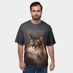 Футболка оверсайз мужская Maine cat, цвет: 3D-принт — фото 2