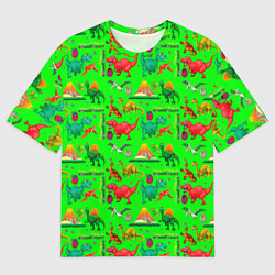 Мужская футболка оверсайз TEXTURE WITH DINOSAURS