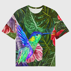 Футболка оверсайз мужская Колибри живопись, цвет: 3D-принт