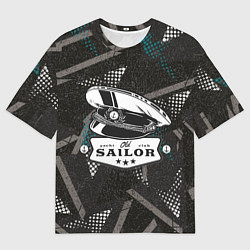 Футболка оверсайз мужская Фуражка кепка моряка - матроса, цвет: 3D-принт