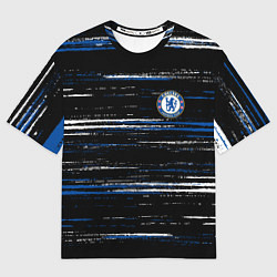 Футболка оверсайз мужская Chelsea челси лого, цвет: 3D-принт