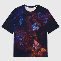 Мужская футболка оверсайз Синие и Красные Коралловые Рифы