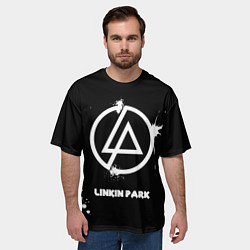 Футболка оверсайз мужская Linkin Park логотип краской, цвет: 3D-принт — фото 2