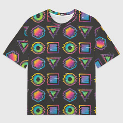 Футболка оверсайз мужская Геометрический яркий глитч, цвет: 3D-принт