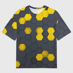 Футболка оверсайз мужская Разноцветные Соты Пчёл, цвет: 3D-принт