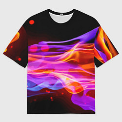 Мужская футболка оверсайз Abstract colorful waves