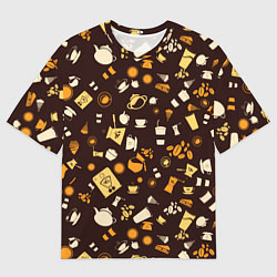Футболка оверсайз мужская COFFEE PREPARATION TEXTURE, цвет: 3D-принт