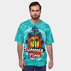 Футболка оверсайз мужская Summer time - летнее время, цвет: 3D-принт — фото 2