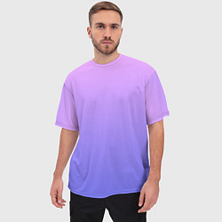 Футболка оверсайз мужская PINK-PURPLE GRADIENT ГРАДИЕНТ РОЗОВО-ФИОЛЕТОВЫЙ, цвет: 3D-принт — фото 2