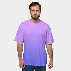 Футболка оверсайз мужская PINK-PURPLE GRADIENT ГРАДИЕНТ РОЗОВО-ФИОЛЕТОВЫЙ, цвет: 3D-принт — фото 2