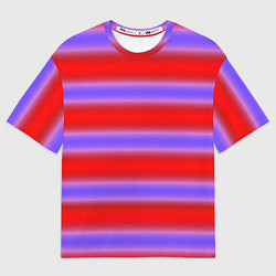 Футболка оверсайз мужская Striped pattern мягкие размытые полосы красные фио, цвет: 3D-принт