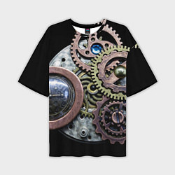Футболка оверсайз мужская Mechanism of gears in Steampunk style, цвет: 3D-принт