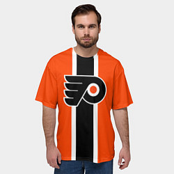 Футболка оверсайз мужская Филадельфия Флайерз Форма, цвет: 3D-принт — фото 2