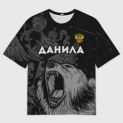 Футболка оверсайз мужская Данила Россия Медведь, цвет: 3D-принт