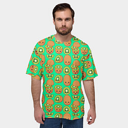 Футболка оверсайз мужская POSITIVE KIWI FRUIT, цвет: 3D-принт — фото 2
