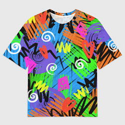 Мужская футболка оверсайз Яркий геометрический принт