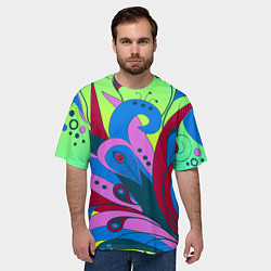 Футболка оверсайз мужская Хвост жар-птицы, цвет: 3D-принт — фото 2