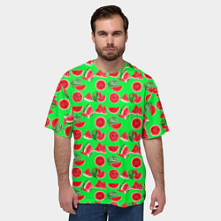 Футболка оверсайз мужская DELICIOUS WATERMELON, цвет: 3D-принт — фото 2