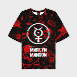 Футболка оверсайз мужская Marilyn Manson Rock Glitch, цвет: 3D-принт