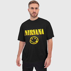 Футболка оверсайз мужская NIRVANA соты, цвет: 3D-принт — фото 2