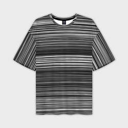 Мужская футболка оверсайз Black and white thin stripes Тонкие полосы