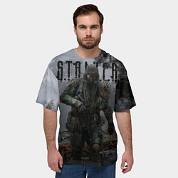 Футболка оверсайз мужская Сталкер 2 - монолит, цвет: 3D-принт — фото 2