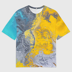 Мужская футболка оверсайз Извержение Красок