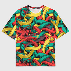 Мужская футболка оверсайз Граффити стрелки Паттерн