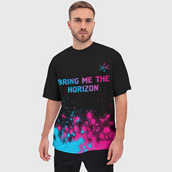 Футболка оверсайз мужская Bring Me the Horizon Neon Gradient, цвет: 3D-принт — фото 2