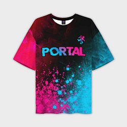 Футболка оверсайз мужская Portal Neon Gradient, цвет: 3D-принт