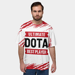 Футболка оверсайз мужская Dota: красные таблички Best Player и Ultimate, цвет: 3D-принт — фото 2