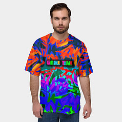 Футболка оверсайз мужская Game time Абстрактный пятнистый узор, цвет: 3D-принт — фото 2