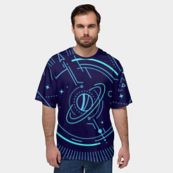 Футболка оверсайз мужская Абстрактный Космос из Линии, цвет: 3D-принт — фото 2
