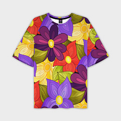 Мужская футболка оверсайз MULTICOLORED PANSIES