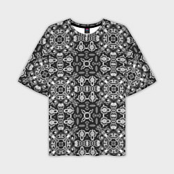 Футболка оверсайз мужская Black and white ethnic oriental ornament, цвет: 3D-принт