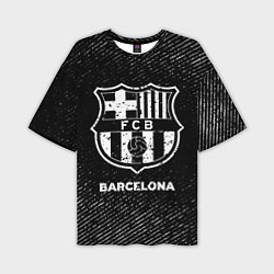 Футболка оверсайз мужская Barcelona с потертостями на темном фоне, цвет: 3D-принт