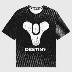 Футболка оверсайз мужская Destiny с потертостями на темном фоне, цвет: 3D-принт