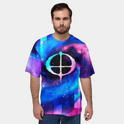 Футболка оверсайз мужская Ozzy Osbourne Неоновый Космос, цвет: 3D-принт — фото 2