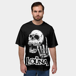 Футболка оверсайз мужская Louna череп, цвет: 3D-принт — фото 2