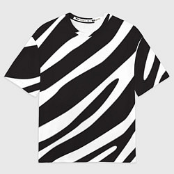Футболка оверсайз мужская Анималистичный рисунок зебра, цвет: 3D-принт
