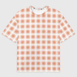 Футболка оверсайз мужская Light beige plaid fashionable checkered pattern, цвет: 3D-принт