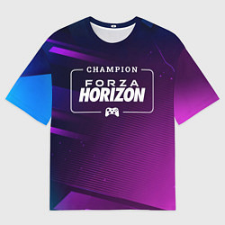 Футболка оверсайз мужская Forza Horizon Gaming Champion: рамка с лого и джой, цвет: 3D-принт