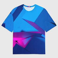 Футболка оверсайз мужская Абстрактные геометрические фигуры - Синий, цвет: 3D-принт