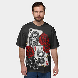 Футболка оверсайз мужская Игральные карты в стиле гангстеров, цвет: 3D-принт — фото 2