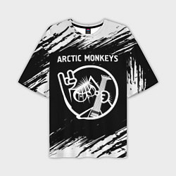 Футболка оверсайз мужская Arctic Monkeys - КОТ - Краски, цвет: 3D-принт