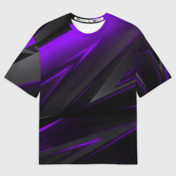 Мужская футболка оверсайз Geometry Черный и фиолетовый