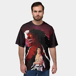 Футболка оверсайз мужская Зараки Кенпачи, цвет: 3D-принт — фото 2