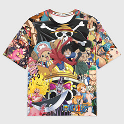 Футболка оверсайз мужская One Pieceгерои, цвет: 3D-принт